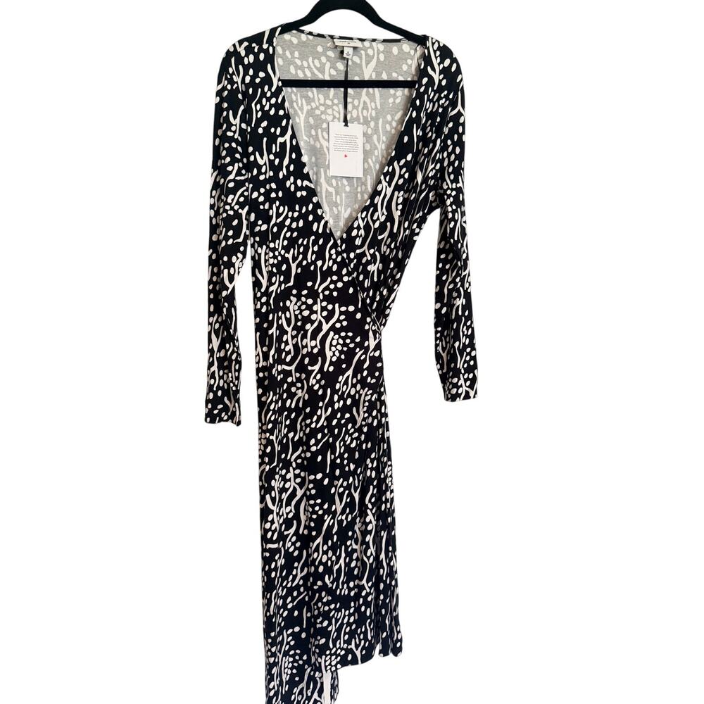 Diane von Furstenberg for Target Black and White "Sea Spots" Midi Wrap Dress XL - Picture 3 of 6